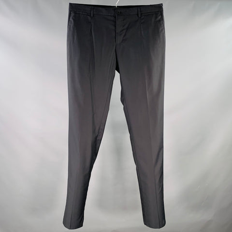 DOLCE & GABBANA Size 36 Navy Wool Silk Zip Fly Dress Pants