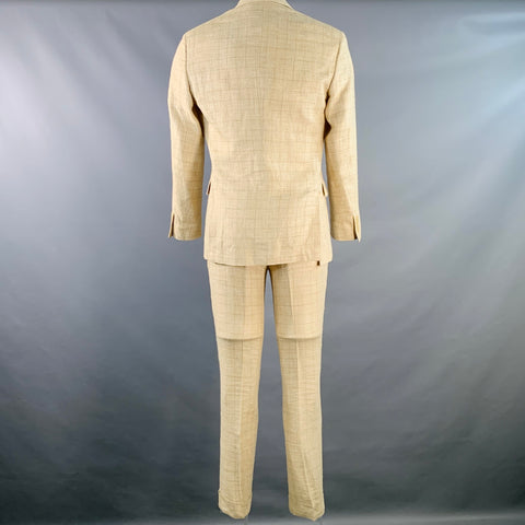 POLO by RALPH LAUREN Size 38 Regular Brown Beige Window Pane Suit
