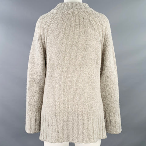 MARGARET OLEARY Size M Grey Merino Wool Cashmere Textured Sweater