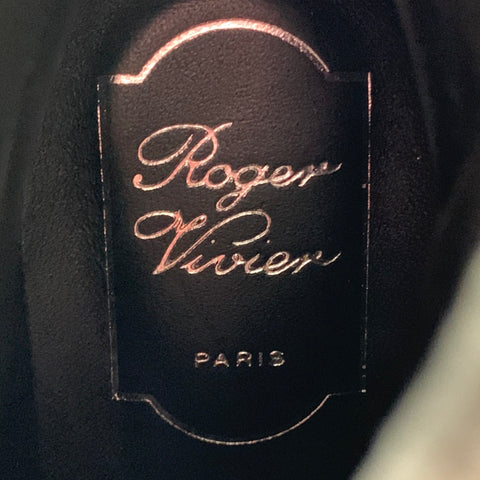 ROGER VIVIER Size 9 Black Suede Chunky Heel Boots