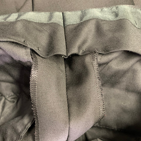 LANVIN Size 30 Black Wool Mohair Zip Dress Pants