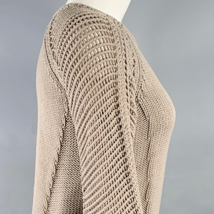 HELMUT LANG FW13 Size S Taupe Open Knit Crew Neck Sweater