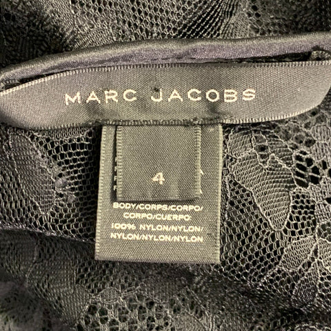 MARC JACOBS Robe patineuse en nylon noir, taille 4, avec dentelle