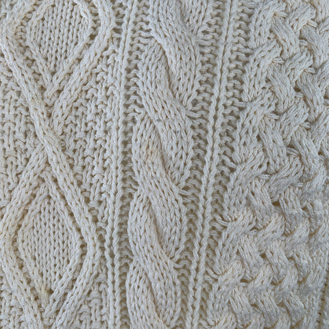 POLO by RALPH LAUREN Size L Cream Cable Knit Cotton Crew Neck Sweater