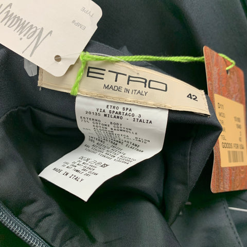 Falda plisada de mezcla de algodón pizarra talla 8 de ETRO