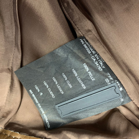 PRADA Size 2 Brown Burnished Leather Straight Leg Dress Pants