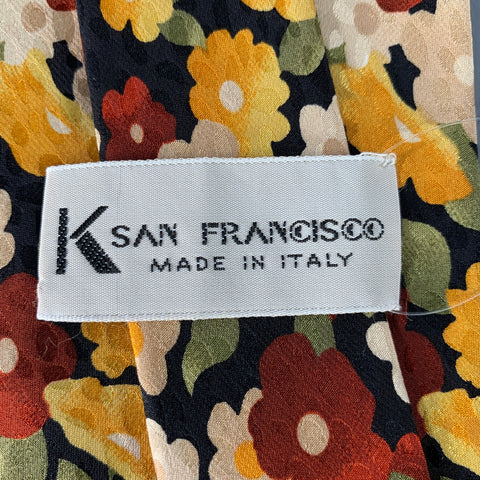 K SAN FRANCISCO Multi Color Floral Silk Tie