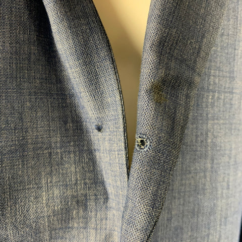 JOHN VARVATOS Size 40 Blue Grey Virgin Wool Blend Sport Coat