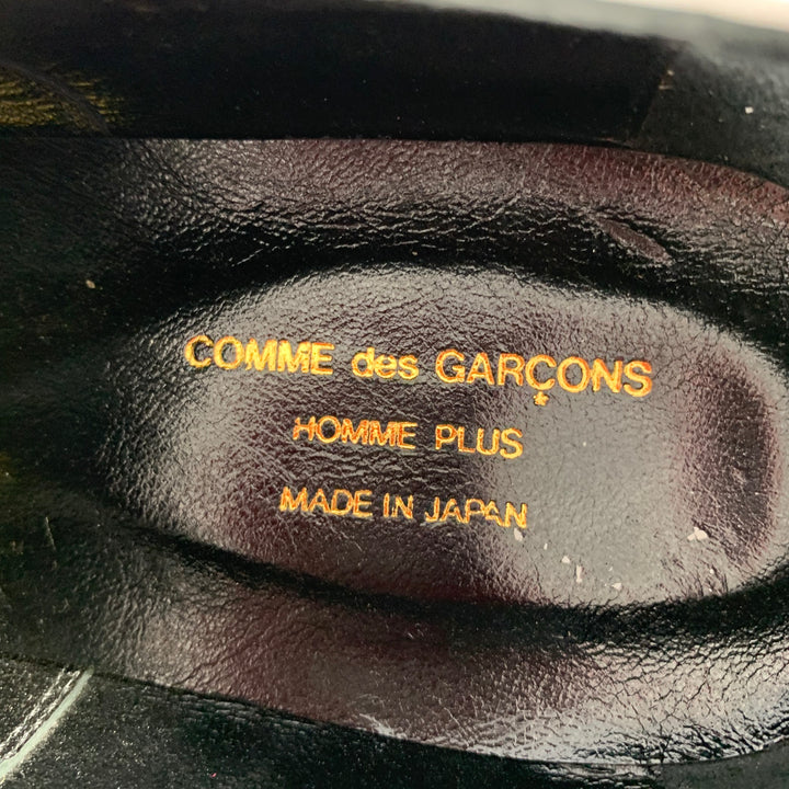 COMME des GARCONS HOMME PLUS SS16 Size 9 White Black Polka Dot Leather Lace-Up Shoes