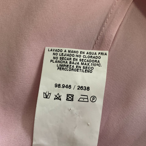 MIRTO Size L Pink Silk / Elastane Blouse