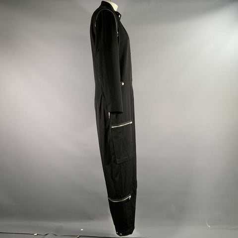 JIL SANDER Size 38 Black Wool Zip Up Jumpsuits & Overalls