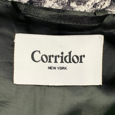 CORRIDOR Size 40 Black White Marbled Cotton Notch Lapel Sport Coat