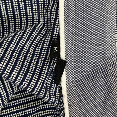 BOSS by HUGO BOSS Size M Navy White Stripe Cotton Short Sleeve Shirt