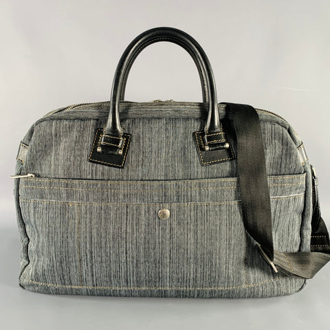 PAUL SMITH Grey Black Heather Canvas Crossbody Bag