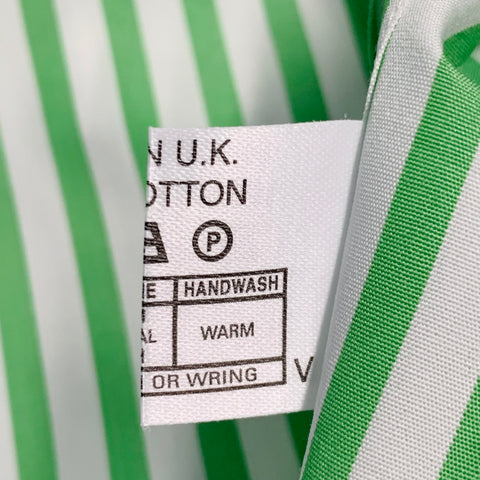 GARRICK ANDERSON Size S Green White Stripe Cotton French Cuff Long Sleeve Shirt