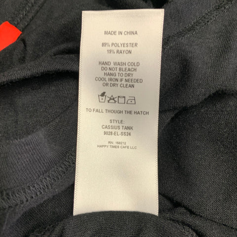 ECKHAUS LATTA Size L Cassius Nightfall Black Polyester Blend Buttoned Tank Top