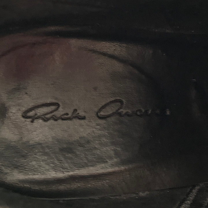 RICK OWENS Size 7.5 Black Leather Hidden Heel Side Zipper Wedge Pumps