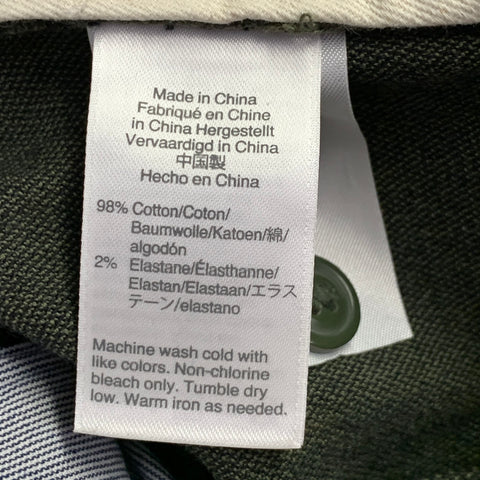 J CREW Size 28 Green Cotton Blend Slim Flat Front Casual Pants