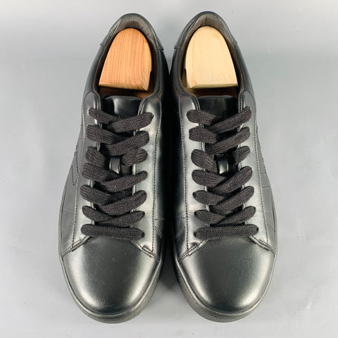 KENZO Size 10 Black Leather Rubber Sole Low Top Sneakers