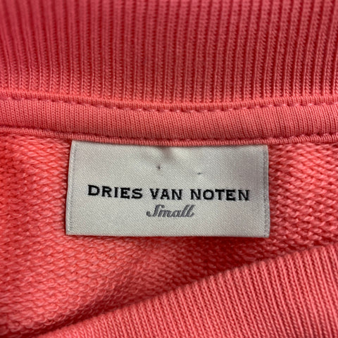 DRIES VAN NOTEN Size S Pink Coral Cotton Crew Neck Sweatshirt