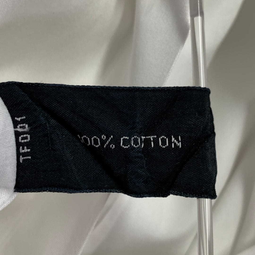 TOM FORD Size M White Cotton Curved Cutaway Long Sleeve Shirt