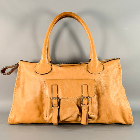 CHLOE Beige Leather Top Handles Zip Handbag
