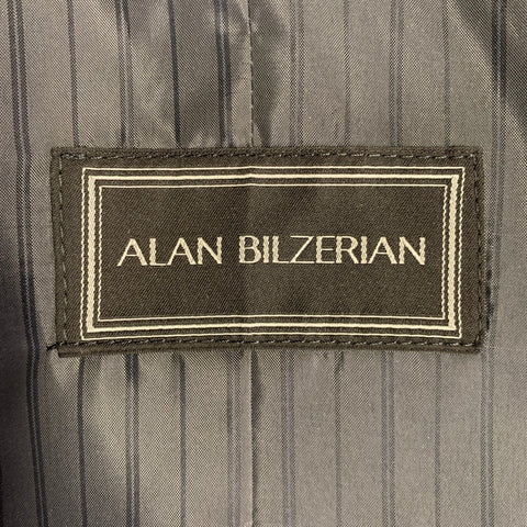 ALAN BILZERIAN Size L Grey Heather Twill Wool Nehru Collar Vest