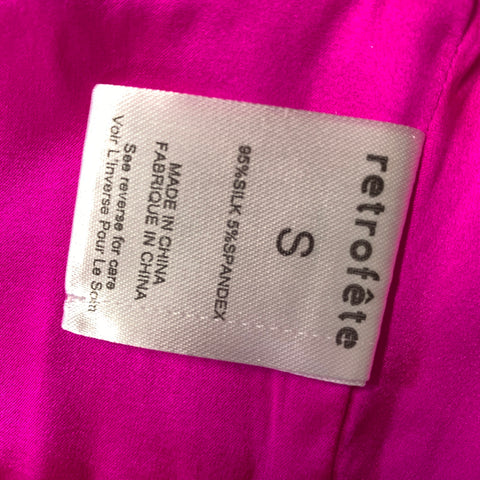 RETROFETE Size S Pink Magenta Silk Bralette Casual Top