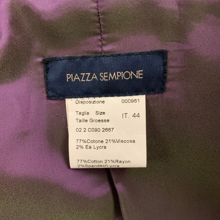 PIAZZA SEMPIONE Size 8 Purple Cotton Blend Notch Lapel Coat