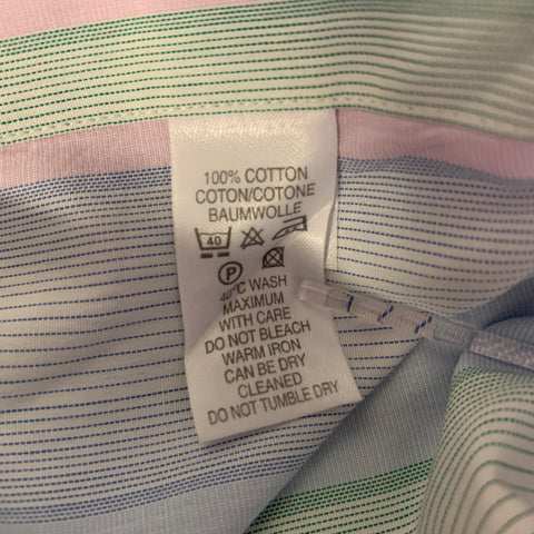 PAUL SMITH Size L Cream Multi-Color Stripe Cotton Dagger Long Sleeve Shirt