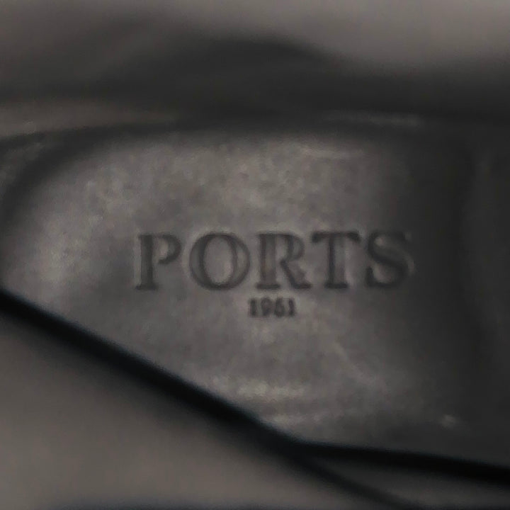 PORTS 1961 Size 11 Black Brown Leather Lace-Up Zipper Boots
