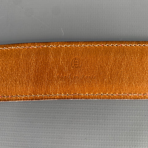 APRIL in PARIS Red Nubuck Crocodile Belt