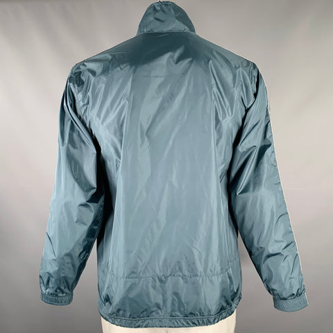 OFF-WHITE Size L Teal Polyamide Zip Up Jacket