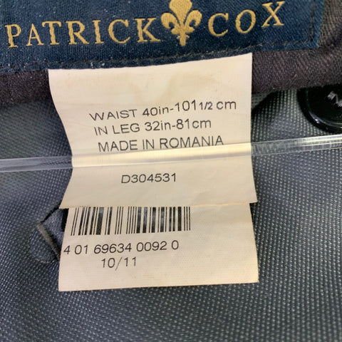 PATRICK COX Size 40 Grey Wool Flat Front Dress Pants