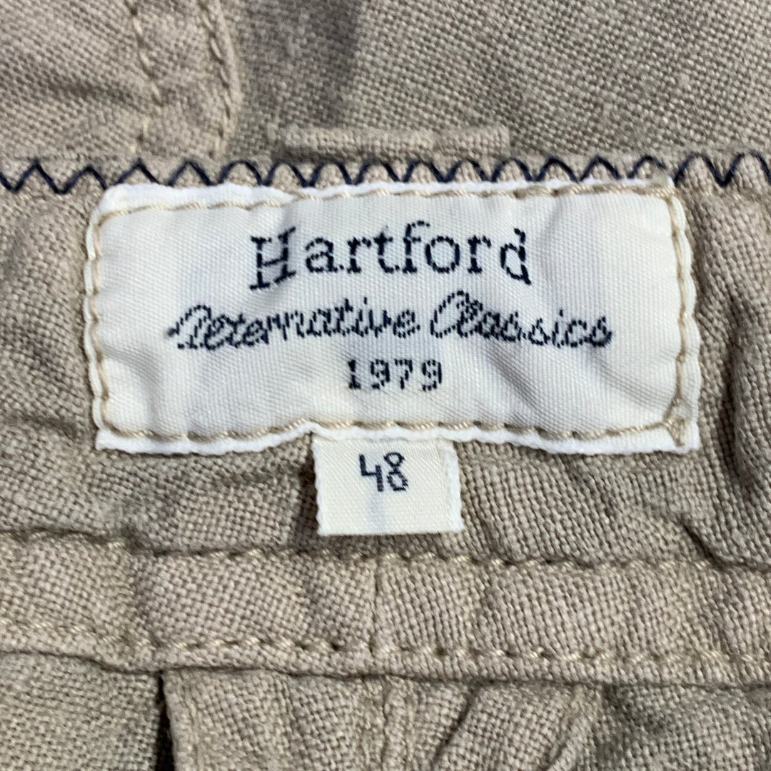 HARTFORD Size 32 Tan Linen Drawstring Shorts