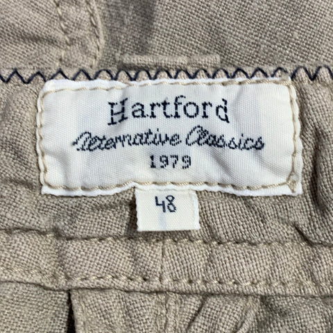HARTFORD Size 32 Tan Linen Drawstring Shorts