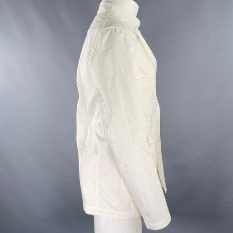 MAISON MARGIELA Veste de sport en coton blanc à revers cranté, taille 40