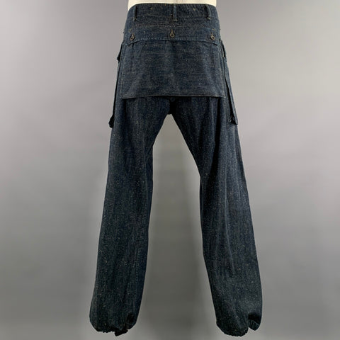 RRL by RALPH LAUREN Size XL Navy Heather Cotton Chore Overalls Jumpsuit