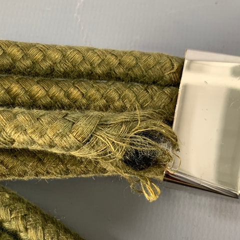 DOLCE & GABBANA Size 34 Brown Green Mixed Fabrics Leather Rope Belt