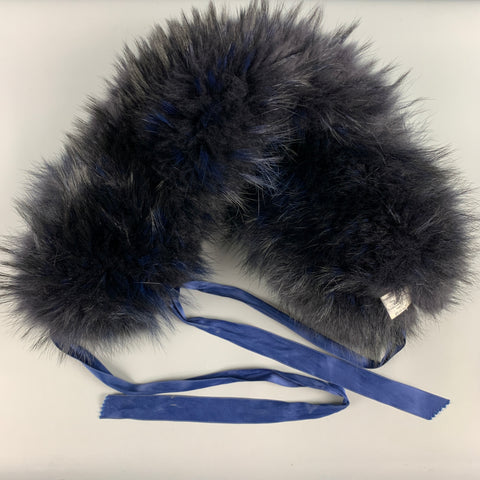 MAURIZIO PECORARO Black Blue Raccoon Fur Scarf