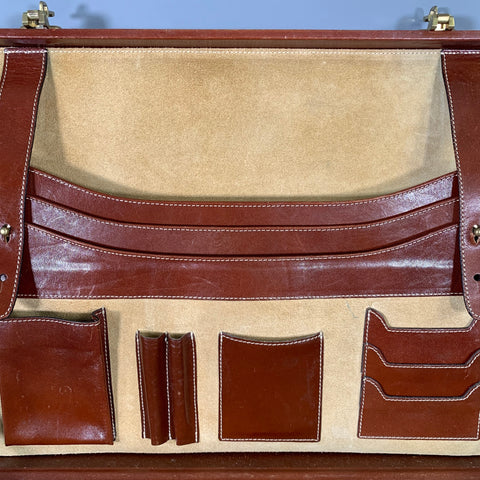 BALLY Tan Brown Crackled Leather Briefcase Bags & Leather Goods