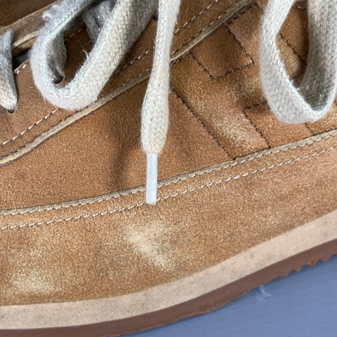 HERMES Size 10.5 Tan Nubuck Monogram Low Top Sneakers
