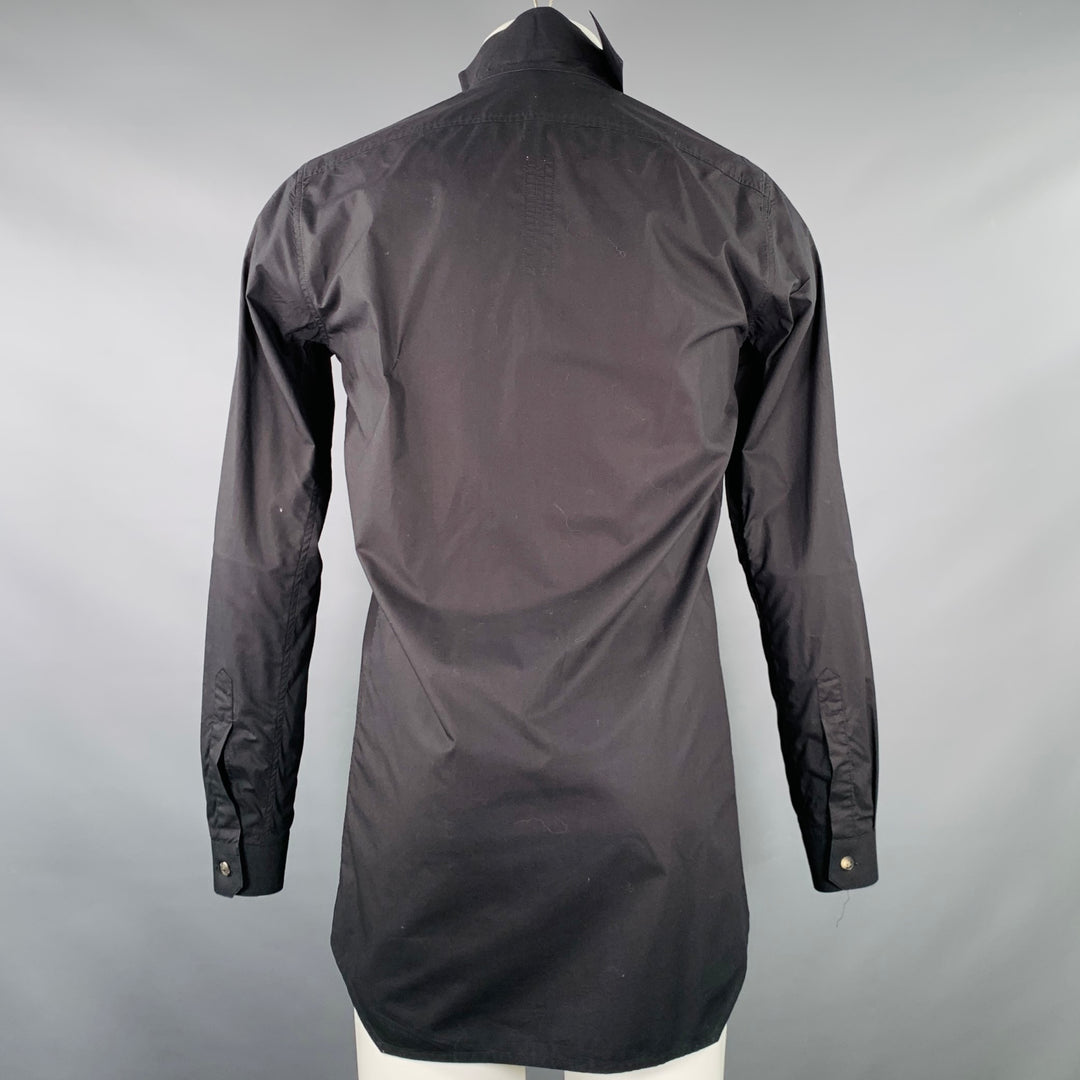 RICK OWENS SS14 Size M Vicious Black Cotton Long Sleeve Shirt