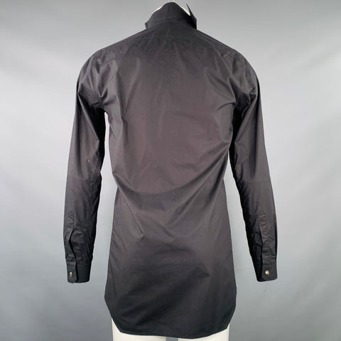 RICK OWENS SS14 Size M Vicious Black Cotton Long Sleeve Shirt