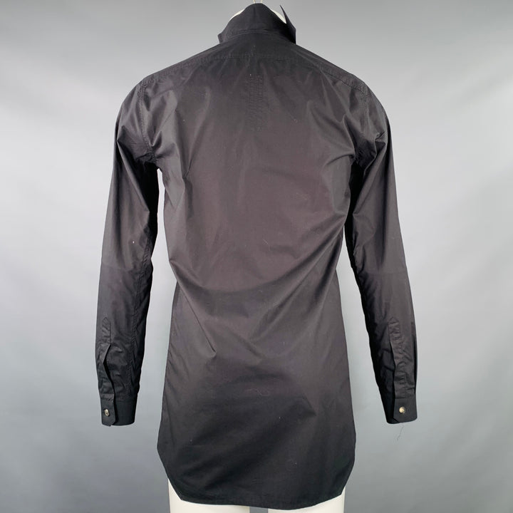 RICK OWENS SS14 Size M Vicious Black Cotton Long Sleeve Shirt