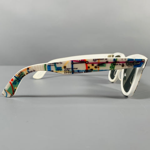 RAY-BAN Multi Color Limited Edition -Wayfarer- NYC Map Print Acetate Sunglasses