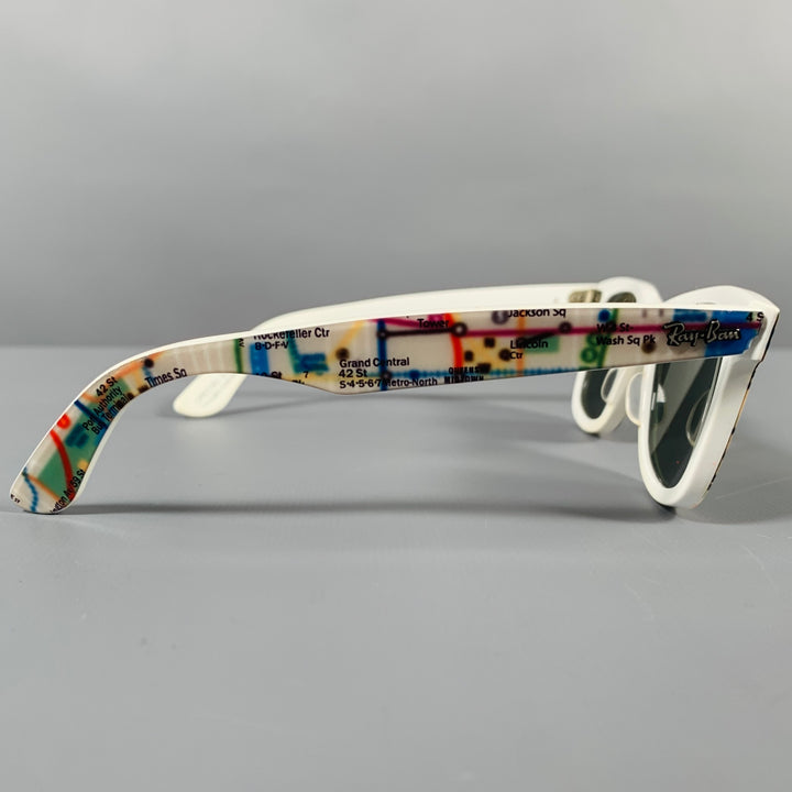 RAY-BAN Multi Color Limited Edition -Wayfarer- NYC Map Print Acetate Sunglasses