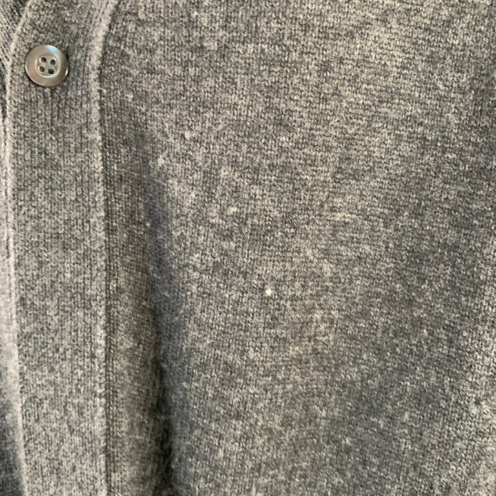 SOFIE D'HOORE Size S Grey Charcoal Knit Wool Cashmere Oversized V-Neck Cardigan