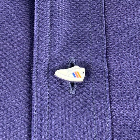 PAUL SMITH Size L Purple Textured Cotton One Pocket Long Sleeve Shirt