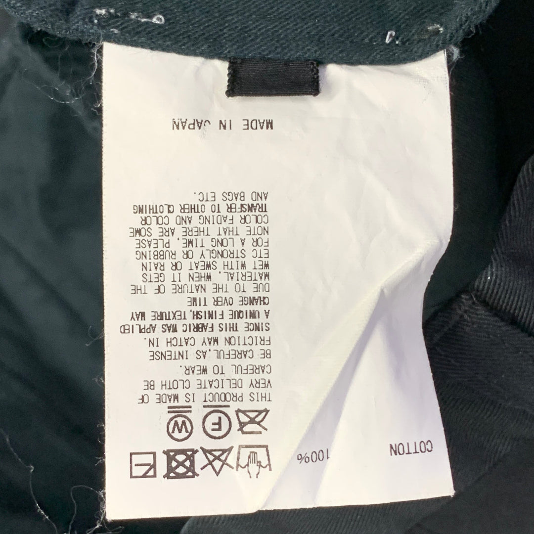 KOLOR Size M Black Cotton Twill Pleated Tapered Casual Pants